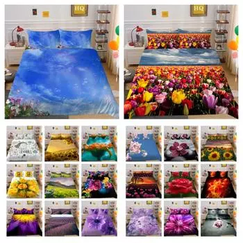 Постельное белье с цветочным принтом, один размер, постельное белье из микрофибры, женская улучшенная одежда для спальни высокого класса UK Single 135x200cm