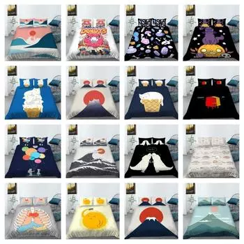 Постельное белье с героями мультфильмов, одеяло/пододеяльник/комплект чехлов Doona, наволочка, одинарная, двуспальная, размер королевы Single 135x200cm