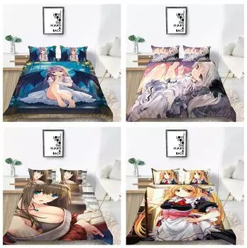 Постельное белье с героями мультфильмов для девочек, пуховое одеяло, домашнее постельное белье, пододеяльник и наволочка, односпальная/двуспальная кровать, полноразмерный домашний наряд Baby 100x135cm