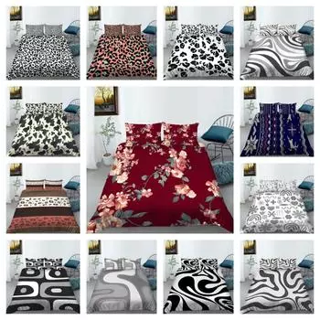 Постельное белье с леопардовым принтом и зеброй: одеяло/пододеяльник/комплект Doona наволочка Single 135x200cm