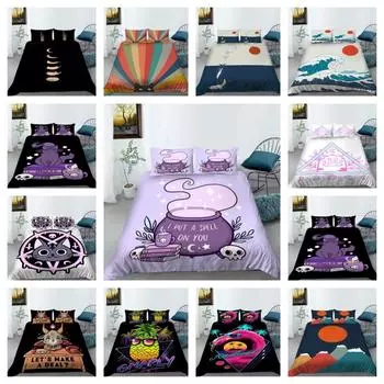 Постельное белье с мультяшным узором, одеяло/пододеяльник/комплект чехлов Doona, наволочка Single 135x200cm
