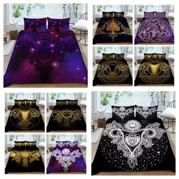 Постельное белье с принтом «Богемия» 3D, 100% полиэстер, декор для спальни, микрофибра, удобное одеяло, чехол UK Single 135x200cm