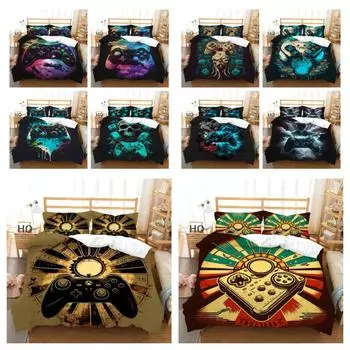 Постельное белье с принтом для игровой консоли, комплект одеял из полиэстера для подростков, двойного размера, превосходные модные покрывала UK Single 135x200cm