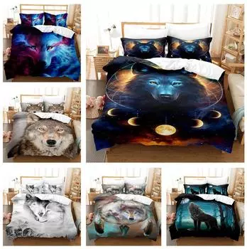 Постельное белье с рисунком волка, пододеяльник, постельное белье для моей спальни, пододеяльник и наволочка, односпальная/двуспальная кровать AU King, полноразмерный домашний наряд Baby 100x135cm