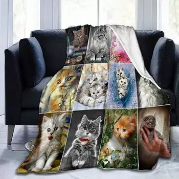 Постельное белье с рисунком животных, фланелевое одеяло 80-100