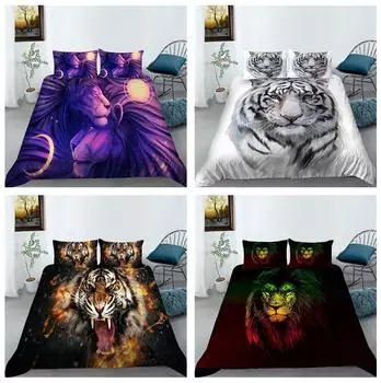 Постельное белье с животным рисунком, Пуховое пододеяльник, Комплект домашнего постельного белья, Односпальная кровать, Двуспальная кровать, Полноразмерное украшение постельного белья DE 100x135cm