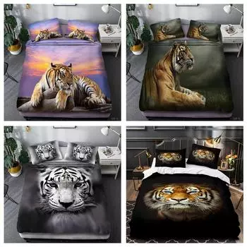 Постельное белье Tiger Постельное белье Украшение для спальни Пододеяльник и наволочка AU Queen Односпальная/двуспальная кровать Полный размер Baby 100x135cm