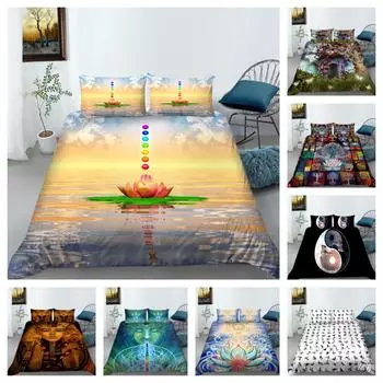 Постельное белье в экзотическом стиле, пододеяльник, пододеяльники, покрывало, комплект постельного белья из микрофибры, мягкая моющаяся, одинарный, двойной размер Single 135x200cm