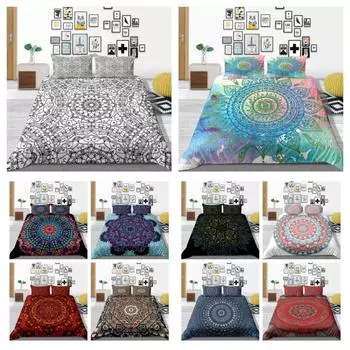 Постельное белье в богемном стиле, комплект пододеяльников в стиле бохо, комплект домашнего постельного белья, полиэстеровая наволочка, мужской комплект постельного белья королевского размера UK Single 135x200cm
