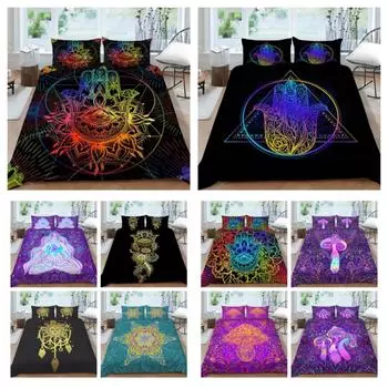 Постельное белье в стиле бохо, пододеяльник, чехол для кровати из микрофибры, королевский размер, домашний текстиль UK Single 135x200cm