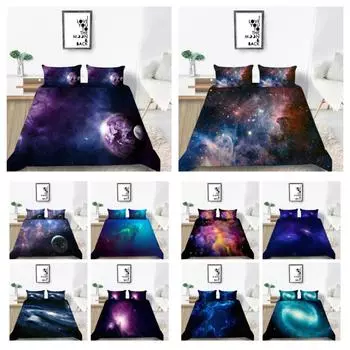 Постельное белье в звездном стиле, пододеяльник с блестящим узором, домашнее постельное белье, детский подростковый королевский размер, постельное белье королевского размера UK Single 135x200cm