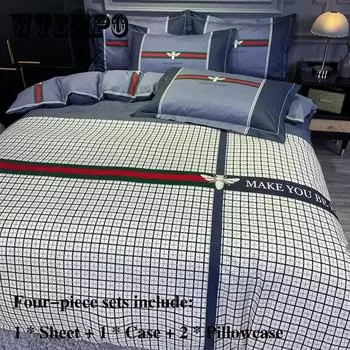 Постельные принадлежности из четырех предметов из чистого хлопка, легкие роскошные высококачественные наволочки с нагрузкой, одиночный комплект, 1,5 метра, 1,8 метра, постельные принадлежности Queen