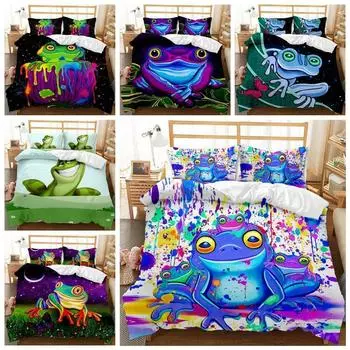 Постельный комплект с цветочной лягушкой Doona, одеяло, пододеяльник, наволочка, односпальная, двуспальная, королевского размера Single 135x200cm