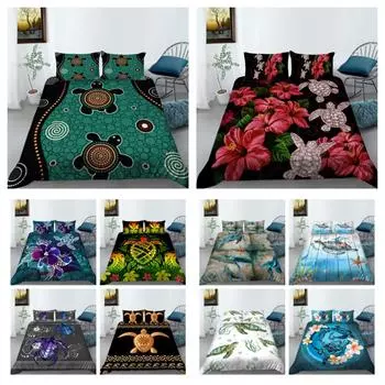 Постельный комплект с рисунком черепахи, комплект пододеяльников с принтом морской черепахи, комплект домашнего текстиля, милый пододеяльник для мальчиков и девочек, один размер, постельное белье UK Single 135x200cm