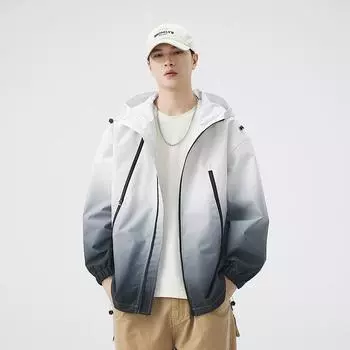 Постепенно меняйте цвет, новая уличная куртка для весны и осени, постепенная смена цвета, мужская и женская свободная ветрозащитная куртка с капюшоном для пары от Tide S