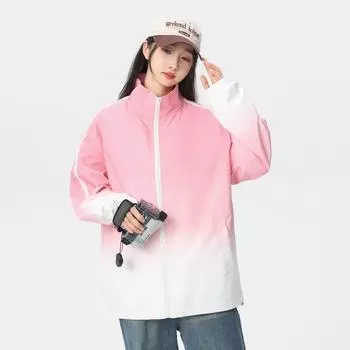 Постепенно меняйте три светящиеся молнии свободные мужские и женские одинаковые повседневные куртки с воротником-стойкой M серый