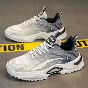 Постепенно меняющие цвет повседневные спортивные кроссовки мужские 2024 новые весенне-летние дышащие кроссовки с толстой подошвой и мягкой сетчатой подошвой для студентов 39 синий