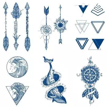 Постепенное изменение травяной моды личность японская волна кит водонепроницаемый моделирование долгое время не выцветает татуировка наклейка 11*18CM