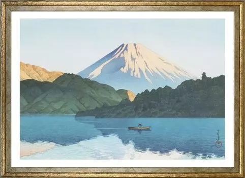 Постер Kawase Hasui Lake формата A3 интерьерные обои живопись искусство постер золотая рамка (Хаконэ Ашиноко)