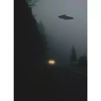 Постер НЛО «Черная ночь» Холст Живопись Принты Инопланетная Летающая тарелка Арестовывает Людей Странная Стена Домашнее украшение Cuadros 21cm30cm NoFrame