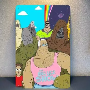 Poster of Big Show Animated Series. Waterproof, Anti-Corrosive Wall Art. Perfect for Man Caves, Bars, Offices, Garages As A Gift 20x30cm белый