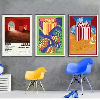 Постер «Приручить Импалу на Гластонбери», винтажный красочный чехол, холст, картина, ретро настенные панно для гостиной, украшение дома 21x30cm No Framed