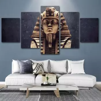 Постер с изображением египетского фараона, 5 шт., современный домашний Настенный декор, холст, картина, HD печать, живопись на холсте для гостиной 20x35cm*2 20x45cm*2 20x55cm*1