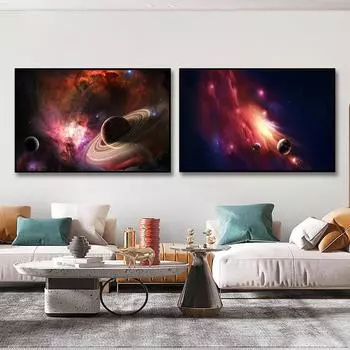 Постер с изображением Земли, космическая туманность, звездное небо, космическая Настенная картина на холсте, картина для декора гостиной, постеры и принты без рамы 21cm30cm NoFrame