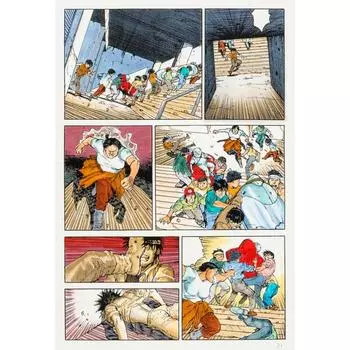 Постер Страница манги Акира 80-х Настенный декор Винтажный комикс Манга Японская анимация Настенный декор Комиксы Акира Книга Холст Картина Подарок 21cm30cm NoFrame