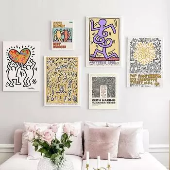 Постер выставки искусства Кейта Пиза Абстрактная печать Винтажная поп-картина на холсте Галерея настенных картин Домашний декор для гостиной 21cm30cm NoFrame