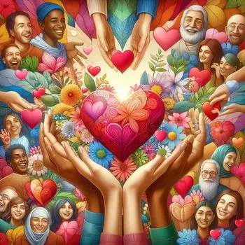 PosterPapaa 500 Piece Jigsaw Puzzle Love is All Around Adults x Colorful Family Fun Bold Puzzle 18 18