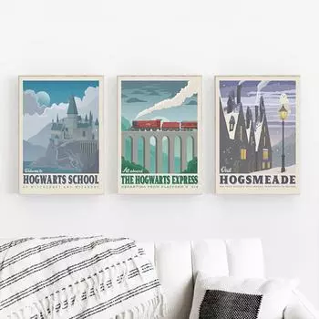 Постеры и гравюры знаменитых фильмов, ретро-пейзажи из путешествий, картины маслом, абстракция. 21cm30cm NoFrame