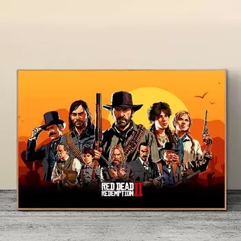 Постеры с фильмами Red Dead Redemption 2, холст, постеры, настенные художественные картины маслом на холсте, фотографии для украшения дома, гостиной 20*40cm
