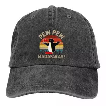Постиранная бейсболка унисекс Pew Madafakas Trucker Snapback Caps Dad Hat Pingu Pinga Penguin TV Кепки для гольфа One Size