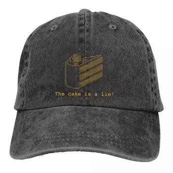 Постиранная унисекс бейсболка The Cake Is A Lie Code Кепки Snapback Trucker Hat Dad Hat Portal Game Chell Atlas P-Body Кепки для гольфа One Size