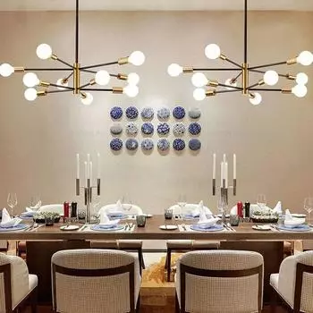 Постмодернистская люстра для гостиной, столовой, спальни, роскошные скандинавские лампы, простая атмосферная молекулярная лампа, домашний декор