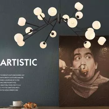 Постмодернистские светодиодные люстры с лампочкой G4, подвесной светильник в виде ветки дерева, гостиная, столовая, стеклянные шарообразные люстры, светильники Warm White
