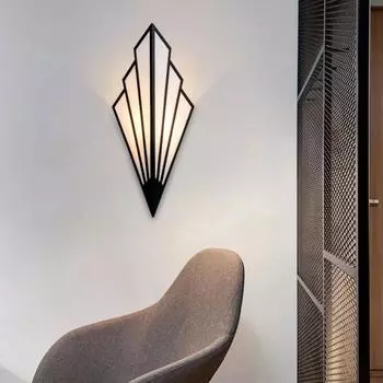 Постмодернистский роскошный настенный светильник, высококачественное украшение, прихожая, спальня, прикроватная тумбочка, гостиная, фоновое настенное освещение, светильники Cool White(5500-7000K) чёрный