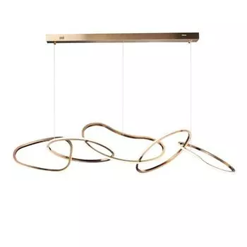 Постмодернистский свет, роскошная кольцевая люстра из нержавеющей стали, декор гостиной отеля, лобби-бара, геометрическая нерегулярная длинная полоса света White light(6000K)