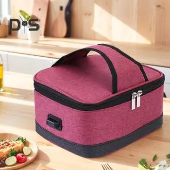 Постоянная температура нагревательная сумка портативный электрический ланч-бокс для автомобиля офис путешествия USB изолированный подогреватель пищи нагревательный контейнер для еды для кемпинга Regular Style светло-серый