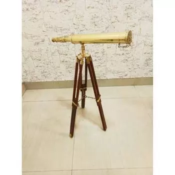 Постоянный телескоп с латунной отделкой и подставкой для штатива, коллекционный морской подарок, рабочий телескоп, подарок на день рождения, домашний декор и предмет декора офиса золотой