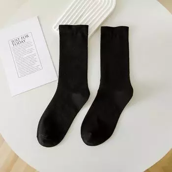 Postpartum Socks, Women s Socks, Summer Thin Mid-calf Socks, Solid Color Pile Socks, School Style White Socks 1 pair