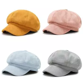 Поступление, женские солнцезащитные шляпы, новые шляпы, кепка художника, восьмиугольная кепка газетчика, шляпа газетчика Гэтсби, берет, вождение, Бейкер, остроконечная 58cm жёлтый