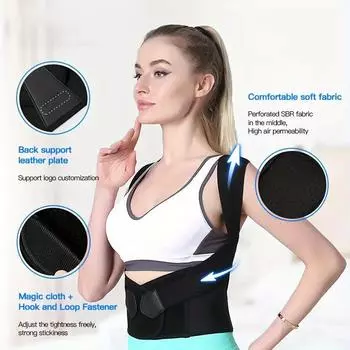 Posture Back Brace Adjustable Back Support Strap to Prevent Spinal Dis tortion and Hunchback Suitable for Men and Women XL
