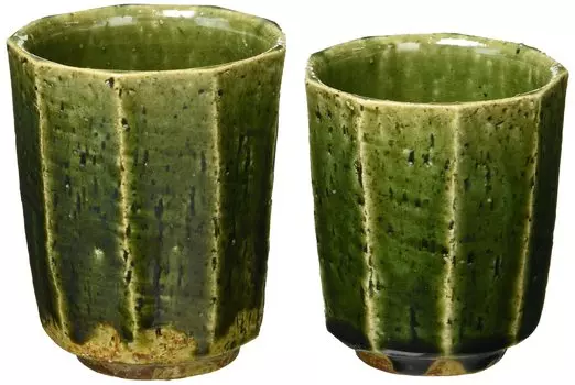 Посуда Айто Кё Посуда Киёмидзу Чашка для печи Кино Чашка в сборе Чашка Орибэ с фаской UOM882 темно-зеленого