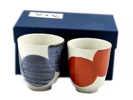 Посуда Арита, печь для обжига Исаозан, групповая чашка Мадока 20856 (пара чашек) синий