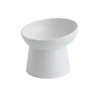 Посуда для домашних животных Керамическая миска для еды Симпатичная миска для еды для домашних животных Контейнер для кормления Керамический e-smile (белый) белый