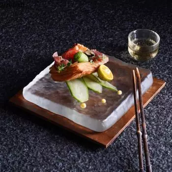 Посуда для гостиниц Стеклянная тарелка Тарелка для стейков в западном стиле Холодные закуски Диск для десертов Тарелка для димсамов Тарелки для суши Фруктовая чаша