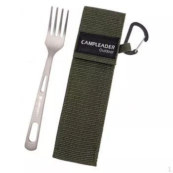 Посуда для кемпинга с сумкой Сверхлегкие сверхпрочные столовые приборы Металлическая посуда для Spoon Black Bag