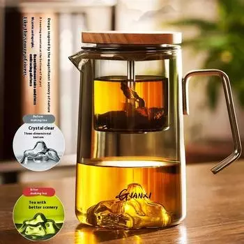 Посуда для напитков Кружка для кофе Портативная ручка Китайская чашка для чая для дома и кухни Рождественская кружка Прозрачные стеклянные чашки Рождественские подарки 500-750ml